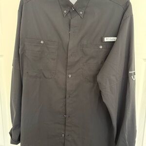 Columbia Men's Black PFG Omnishade Button Down Shirt